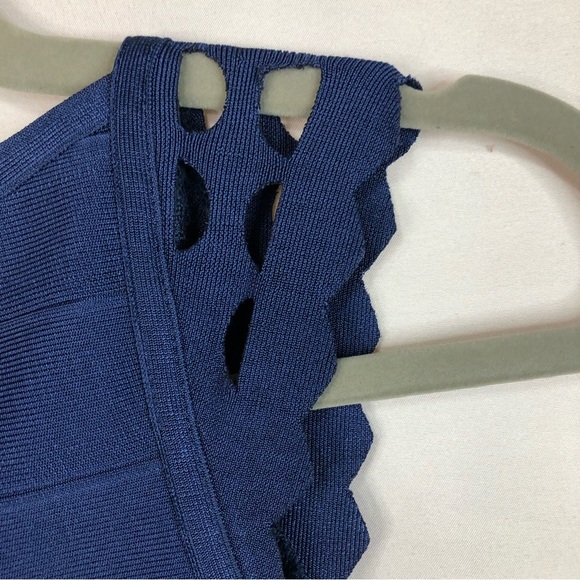 Alya Women’s Dress Bandage V Neck Sleeveless Cut Out Scalloped Hem - Picture 4 of 11